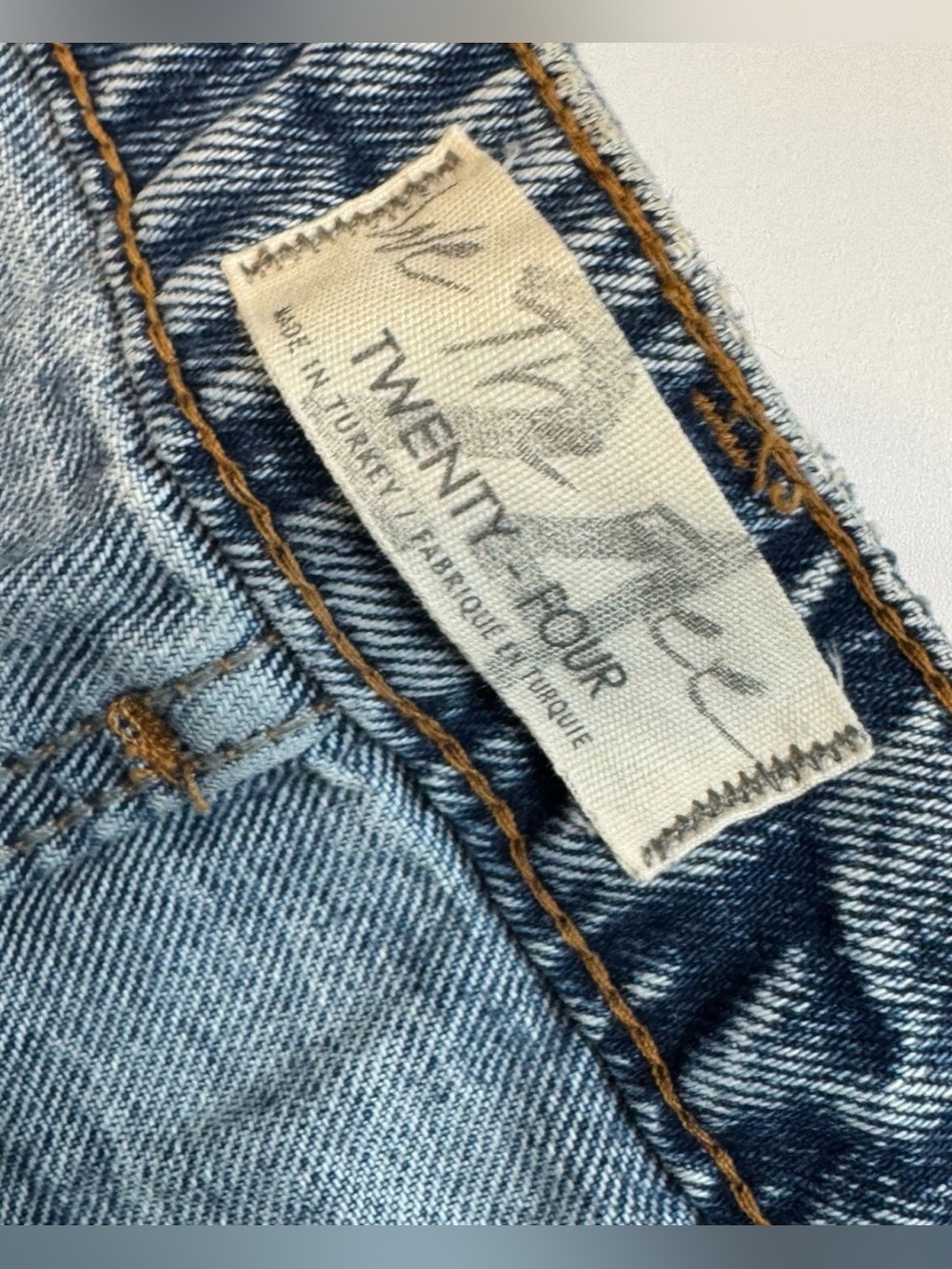 Free People We‎ The Free High-rise Straight Leg Distressed Jeans Size 24 Blue - Picture 6 of 9